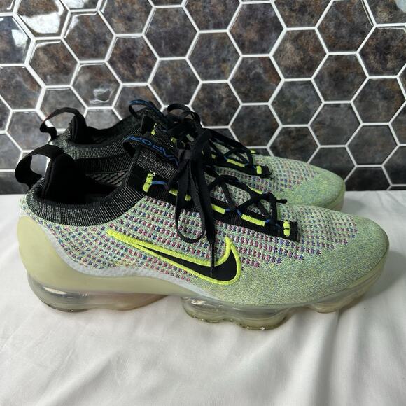 Nike Air VaporMax 2021 Flyknit NN Volt Black Photo Blue Sz 10.5 DX3368-700 - Picture 1 of 12
